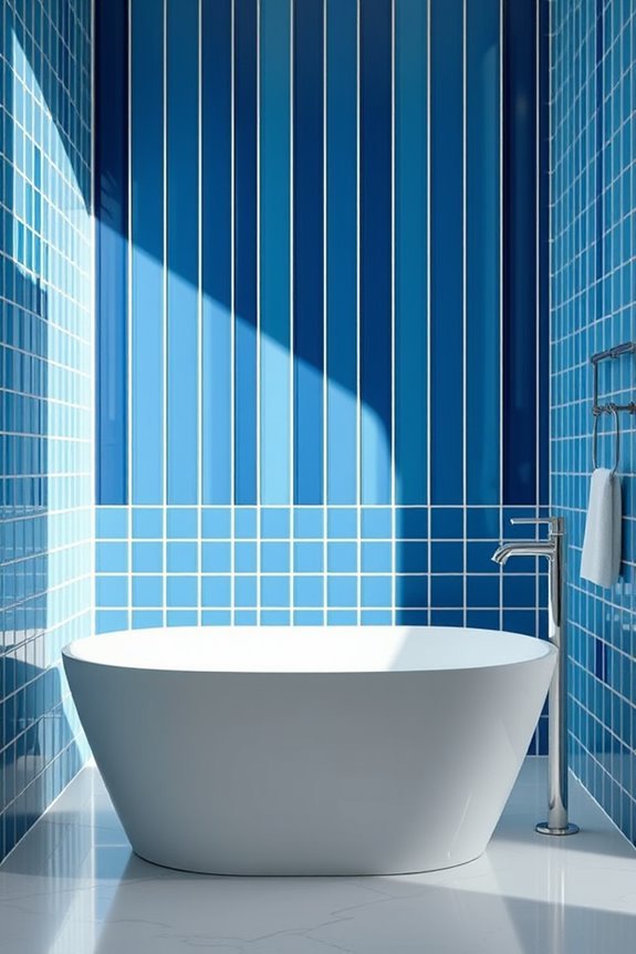 stylish blue vertical tiles