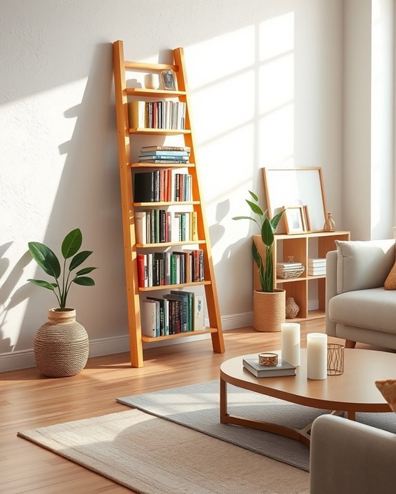 stylish book display ladder