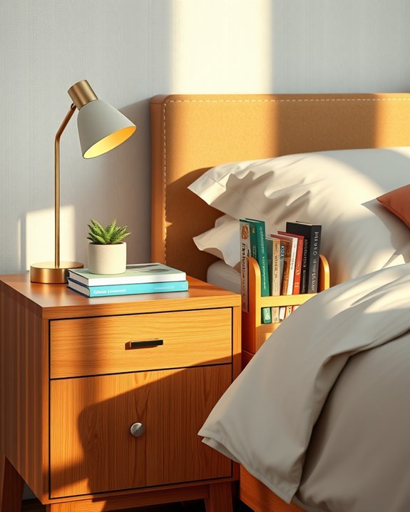 stylish book rack nightstand