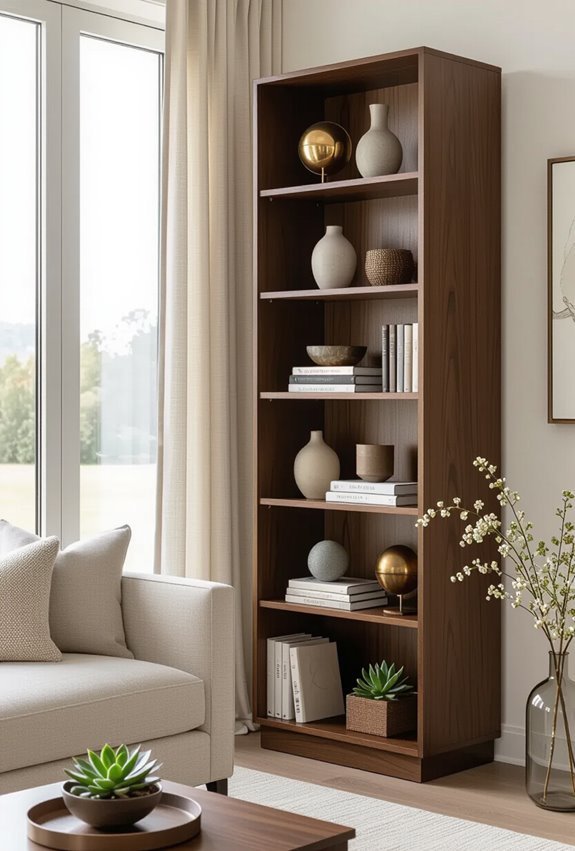 stylish bookshelf elevates livingroom