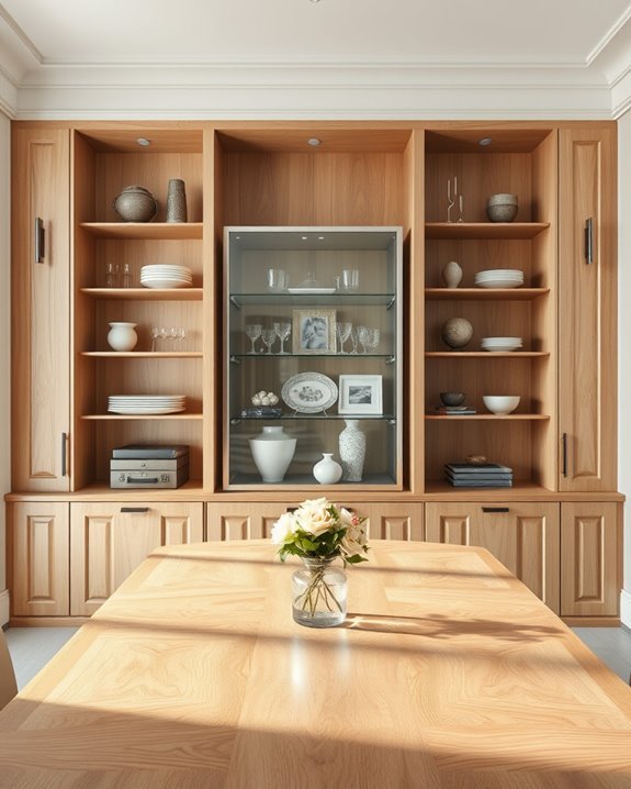 stylish built in display shelves