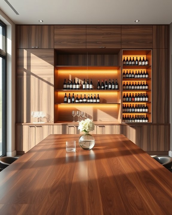 stylish built in wine storage