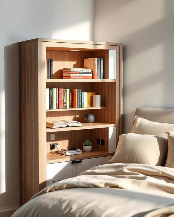 stylish charging bookshelf design