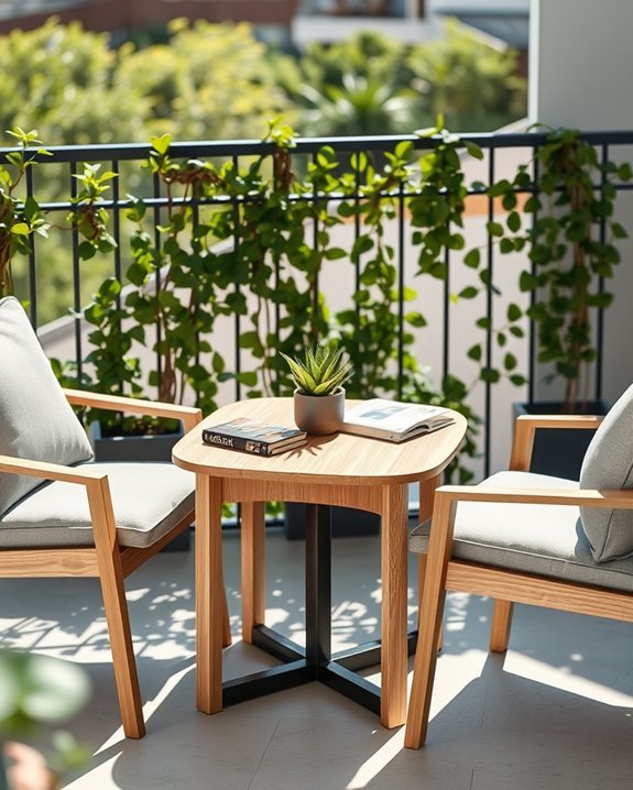 stylish compact balcony table