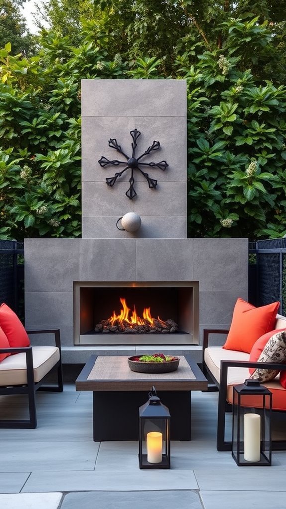 stylish compact outdoor fireplaces