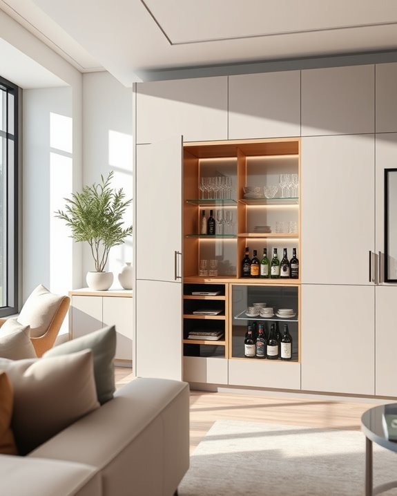 stylish concealed bar storage