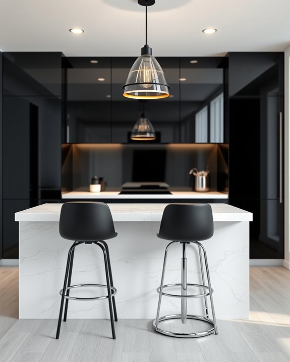 stylish contrast bar stools