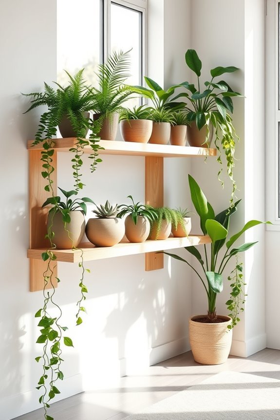 stylish corner plant display