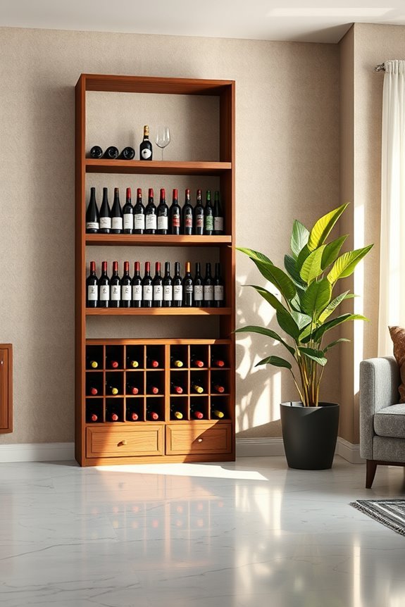 stylish corner wine storage