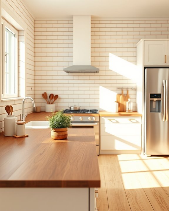 stylish cream tile contrast