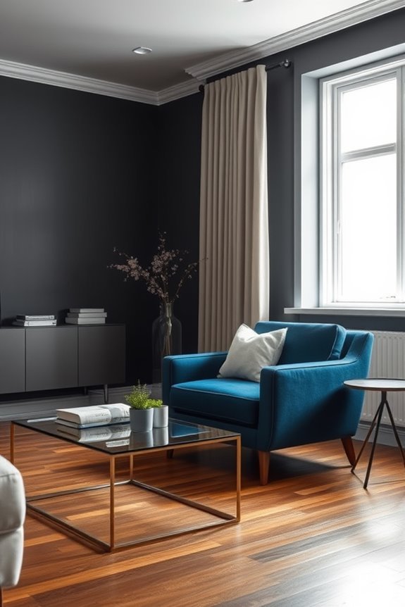 stylish dark blue chair