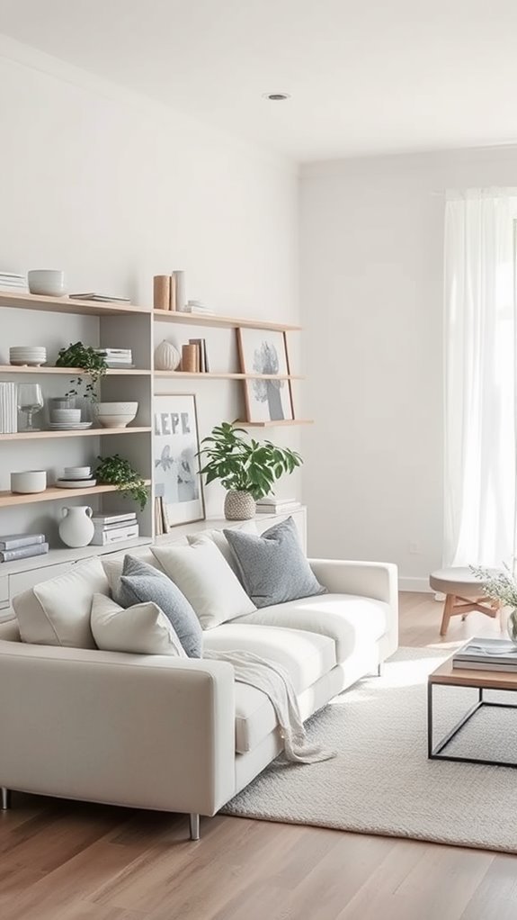 stylish decorative open shelves
