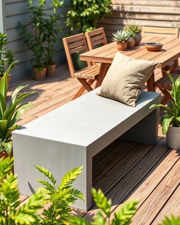 stylish diy concrete bench