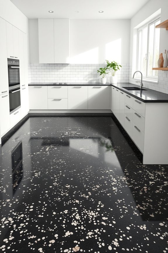 stylish durable black terrazzo
