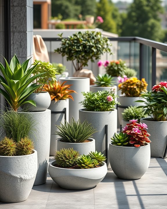 stylish durable concrete planters