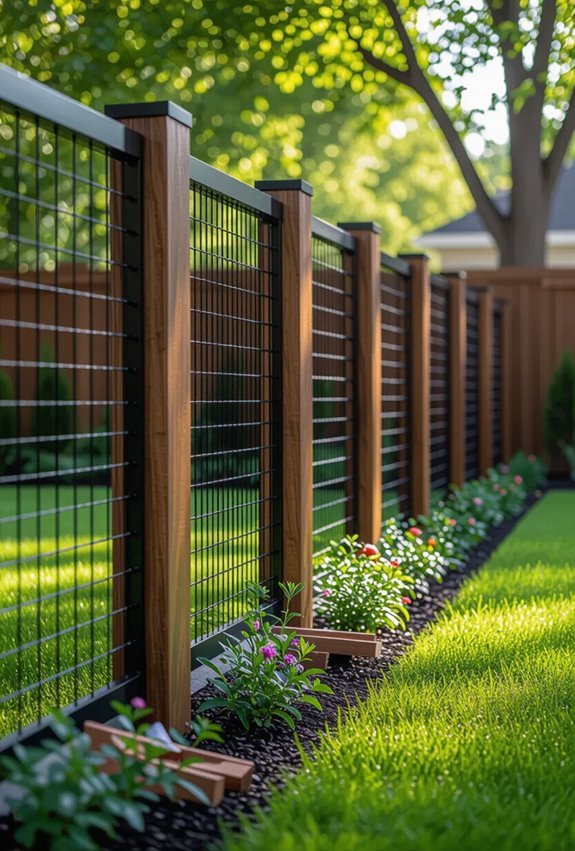 stylish durable mesh timber fencing