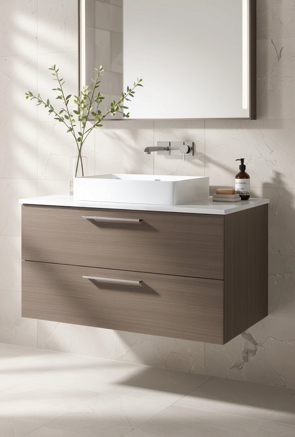 stylish durable vanity with ceramic