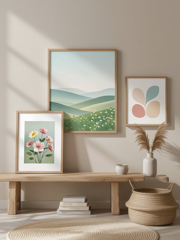 stylish eclectic wall display