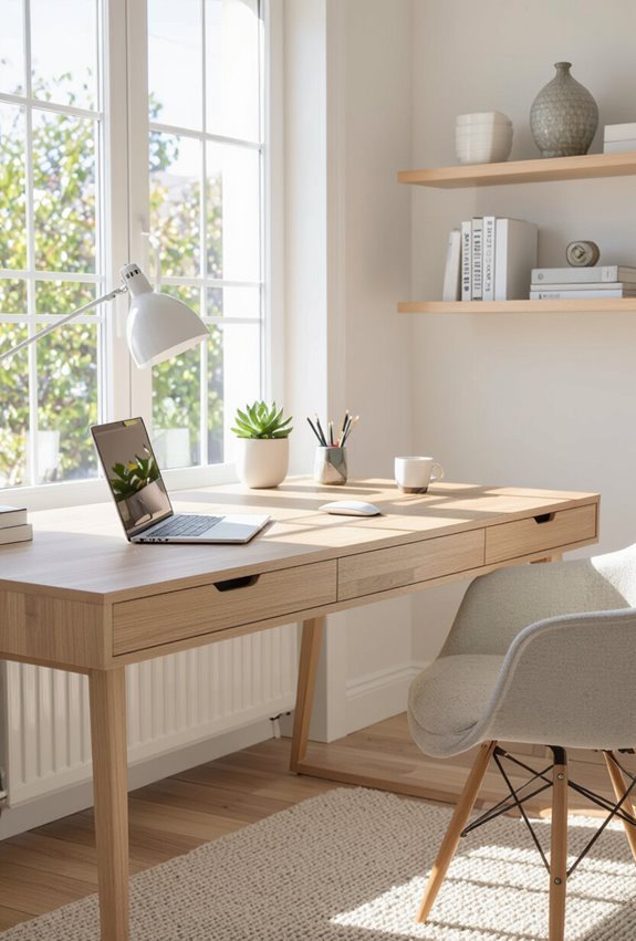stylish ergonomic biophilic workspace