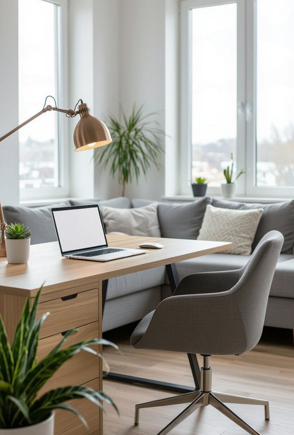 stylish ergonomic living room workspace