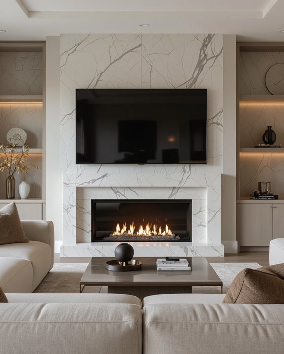 stylish fireplace tv placement
