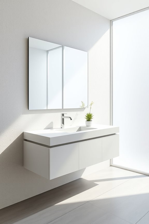 stylish floating vanity mirrors