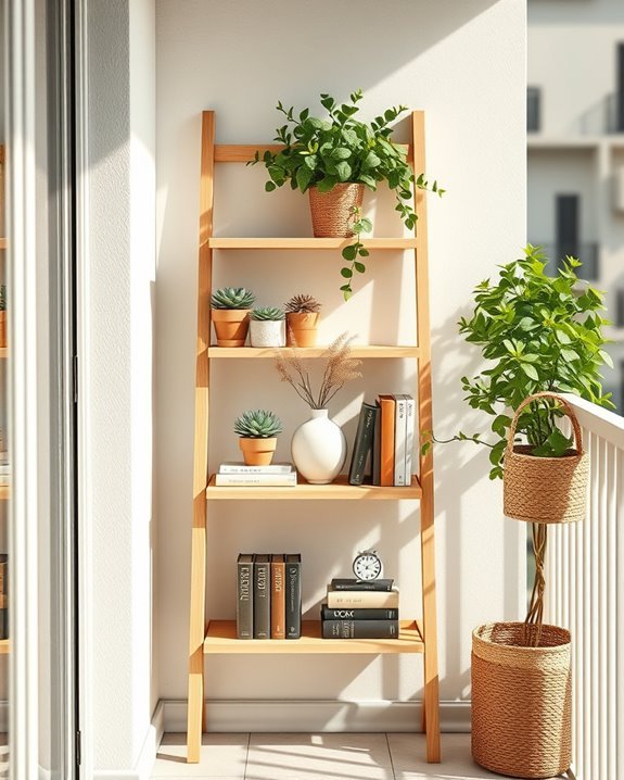 stylish functional balcony shelves