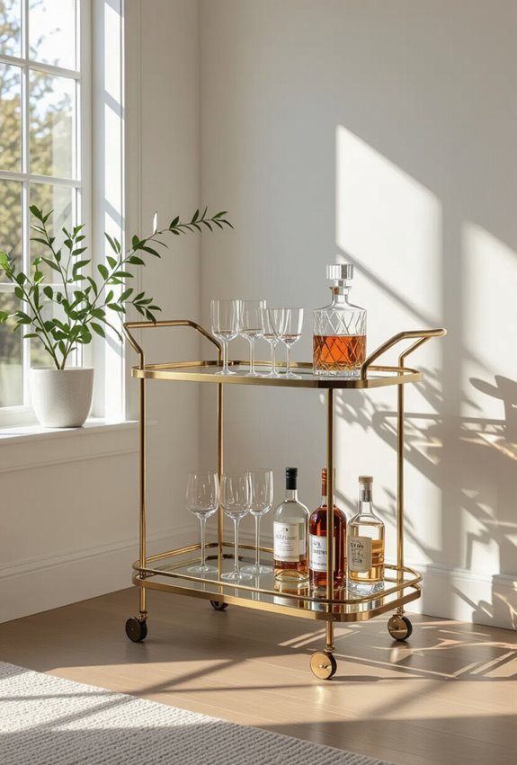 stylish functional bar cart