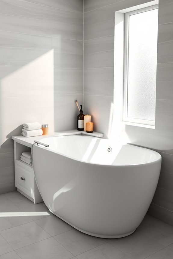 stylish functional bathtub storage