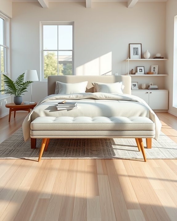 stylish functional bedroom bench