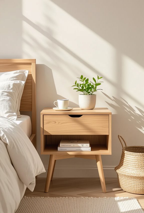 stylish functional bedside storage