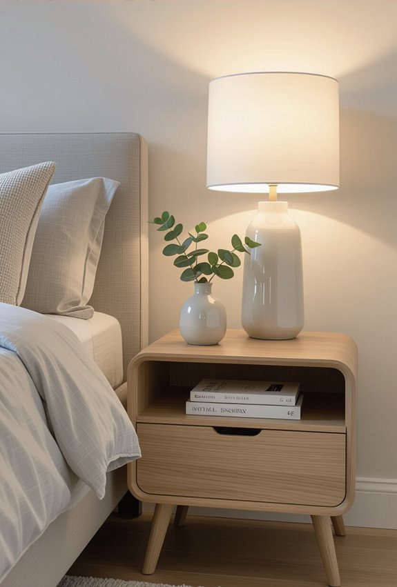 stylish functional bedside storage