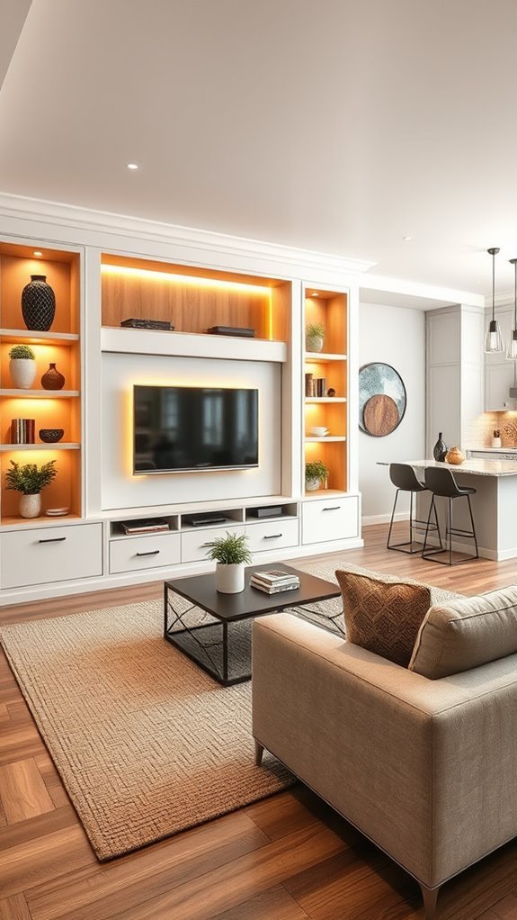 stylish functional built in entertainment