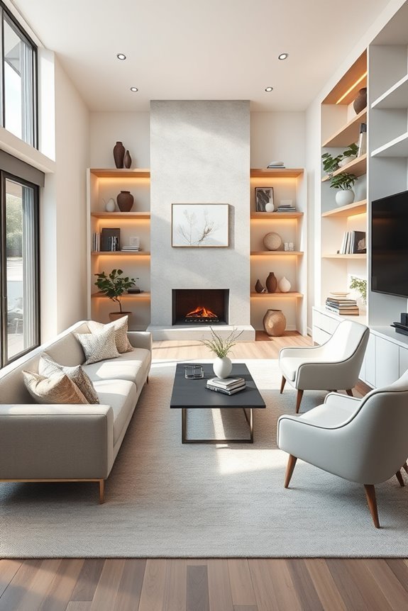 stylish functional built in shelves
