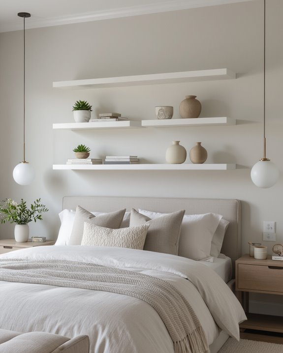stylish functional floating shelves