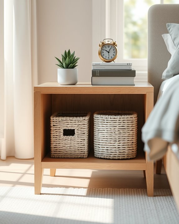 stylish functional nightstand storage