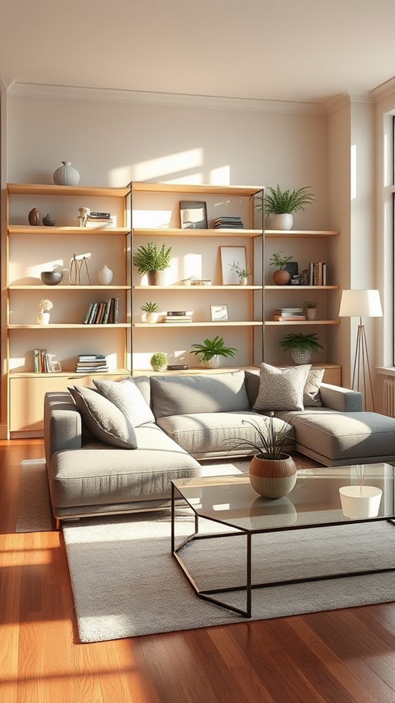 stylish functional open shelving