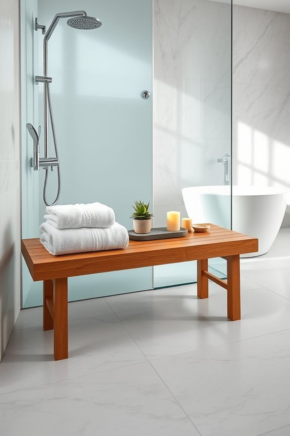 stylish functional shower bench