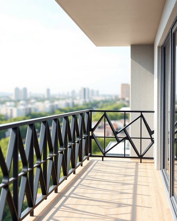 stylish geometric balcony railings