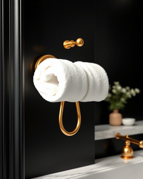 stylish gold towel hooks