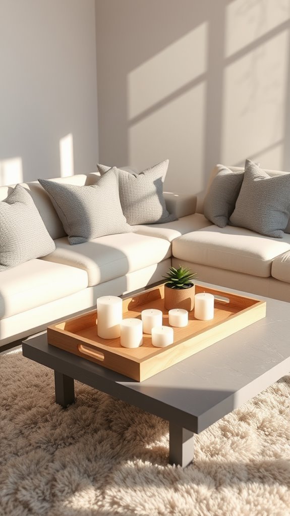 stylish grey cream trays