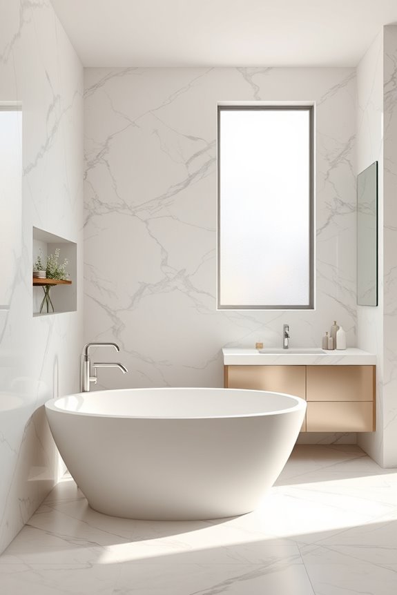 stylish half wall marble panels