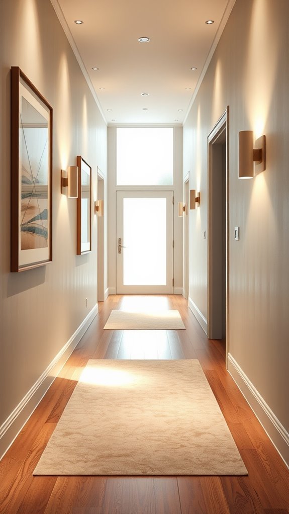 stylish hallway art lighting