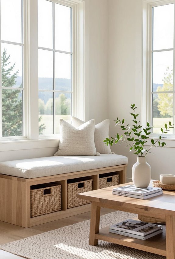 stylish hidden baskets and hooks
