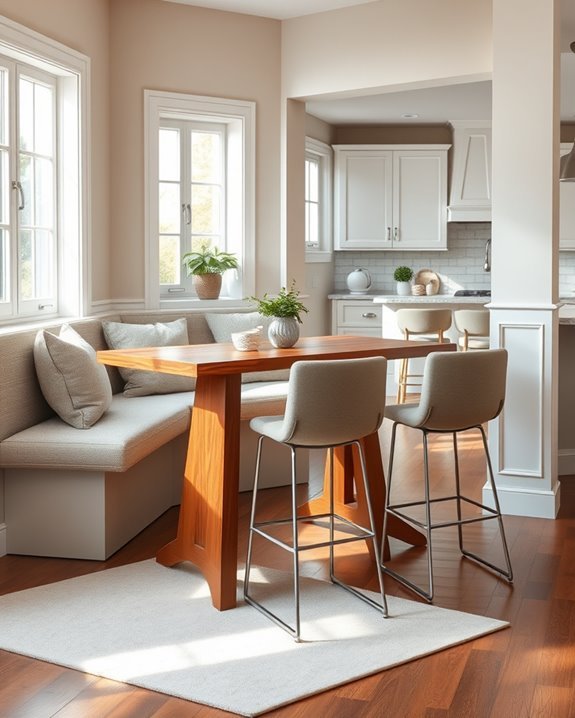 stylish high dining banquette