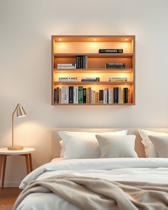 stylish illuminated bookshelf design