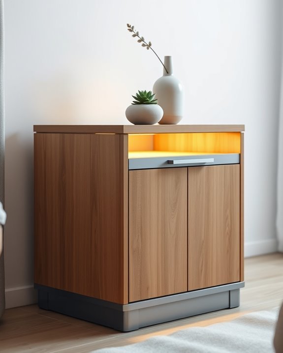 stylish illuminated nightstand design