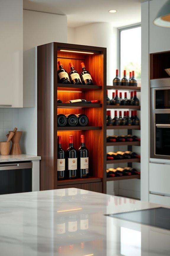 stylish illuminated wine display