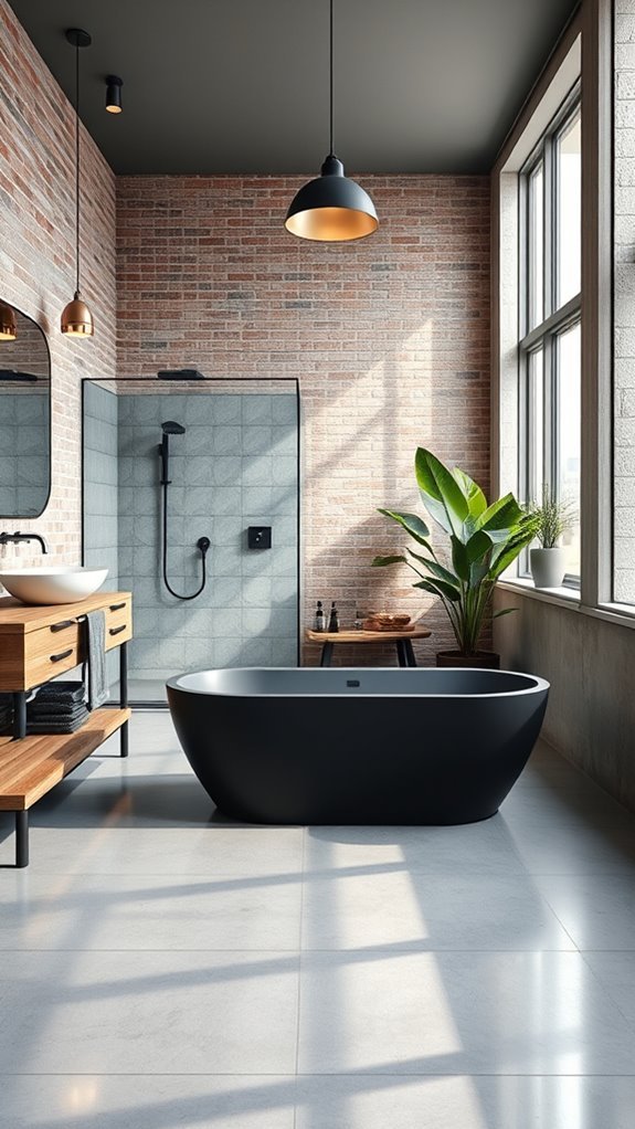 stylish industrial bathroom design