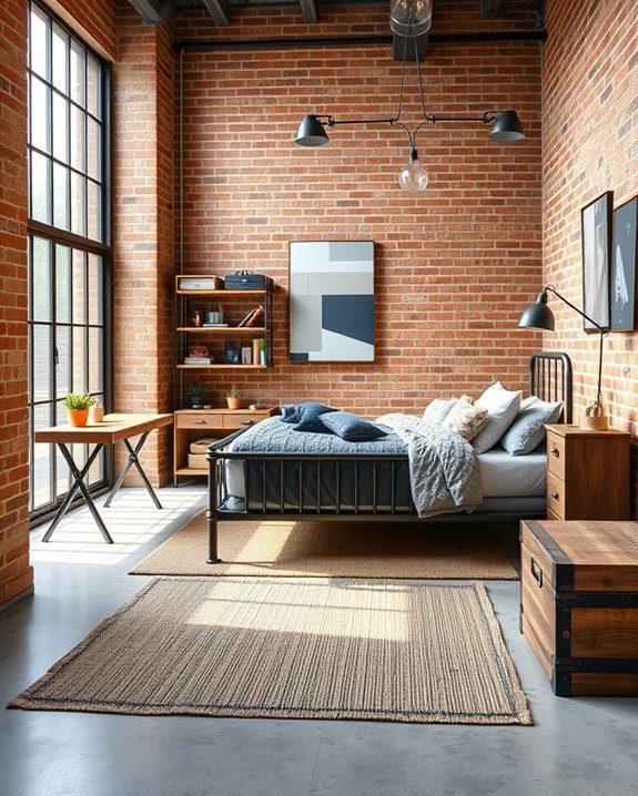 stylish industrial bedroom design